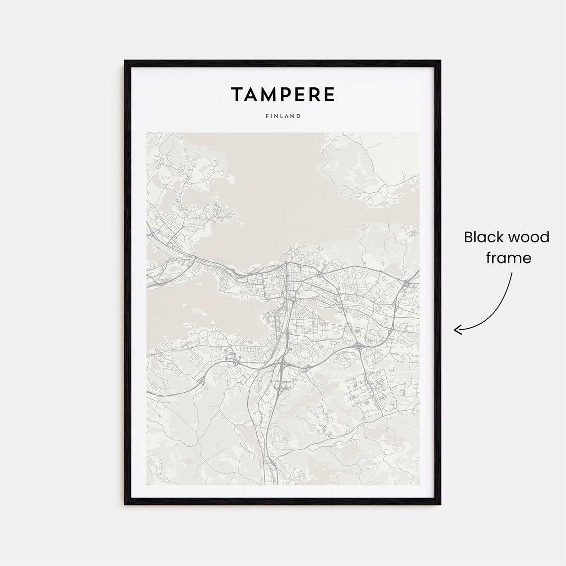 Tampere Finland City Street Map Scandinavian Minimalist Poster - Image 3