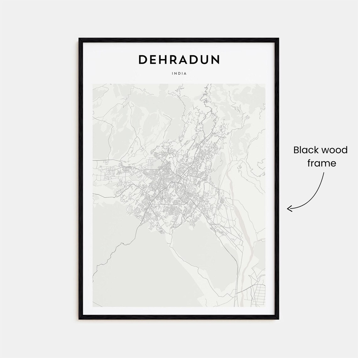 Dehradun India Detailed Minimalist Street Map City Travel Poster - Image 3