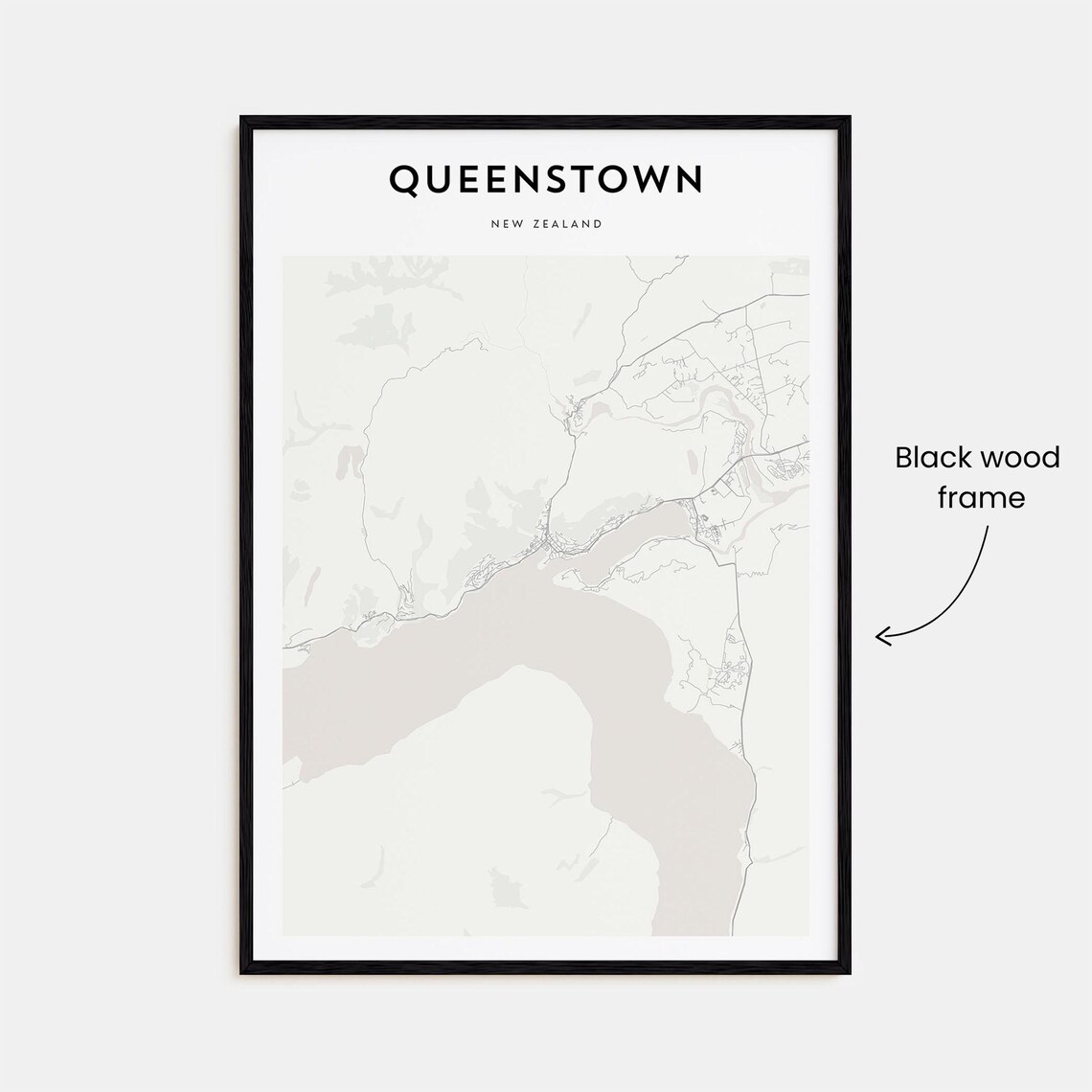 Queenstown New Zealand Modern Minimalist City Map Travel Poster - Image 3