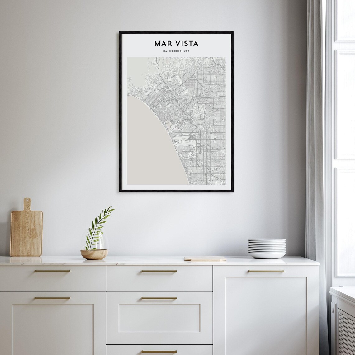 Mar Vista Los Angeles Minimalist City Street Map Travel Poster - Image 2