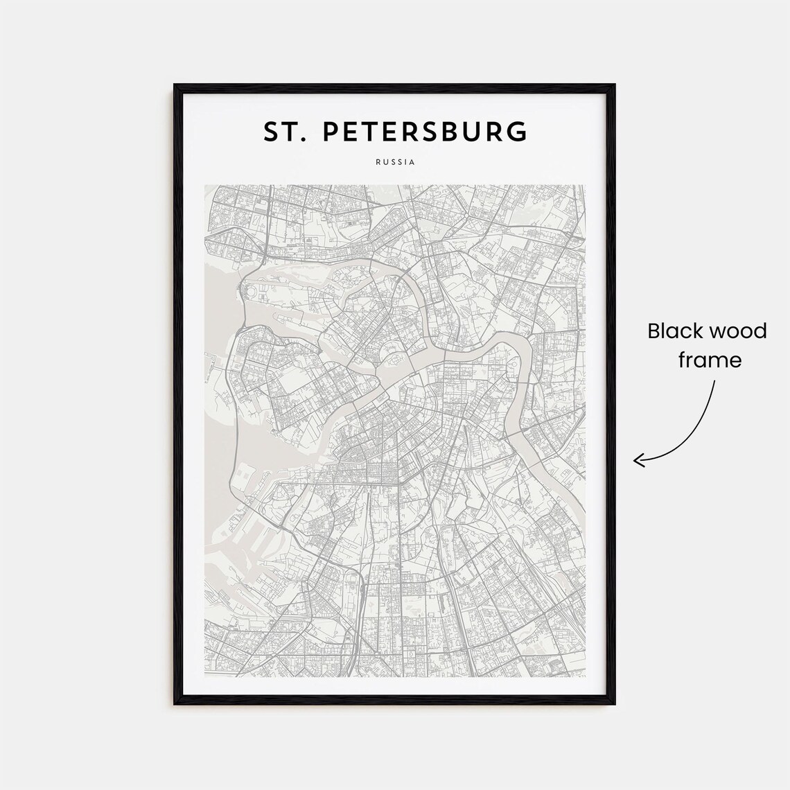 St. Petersburg Russia Minimalist City Map Line Art Home Decor Poster - Image 3
