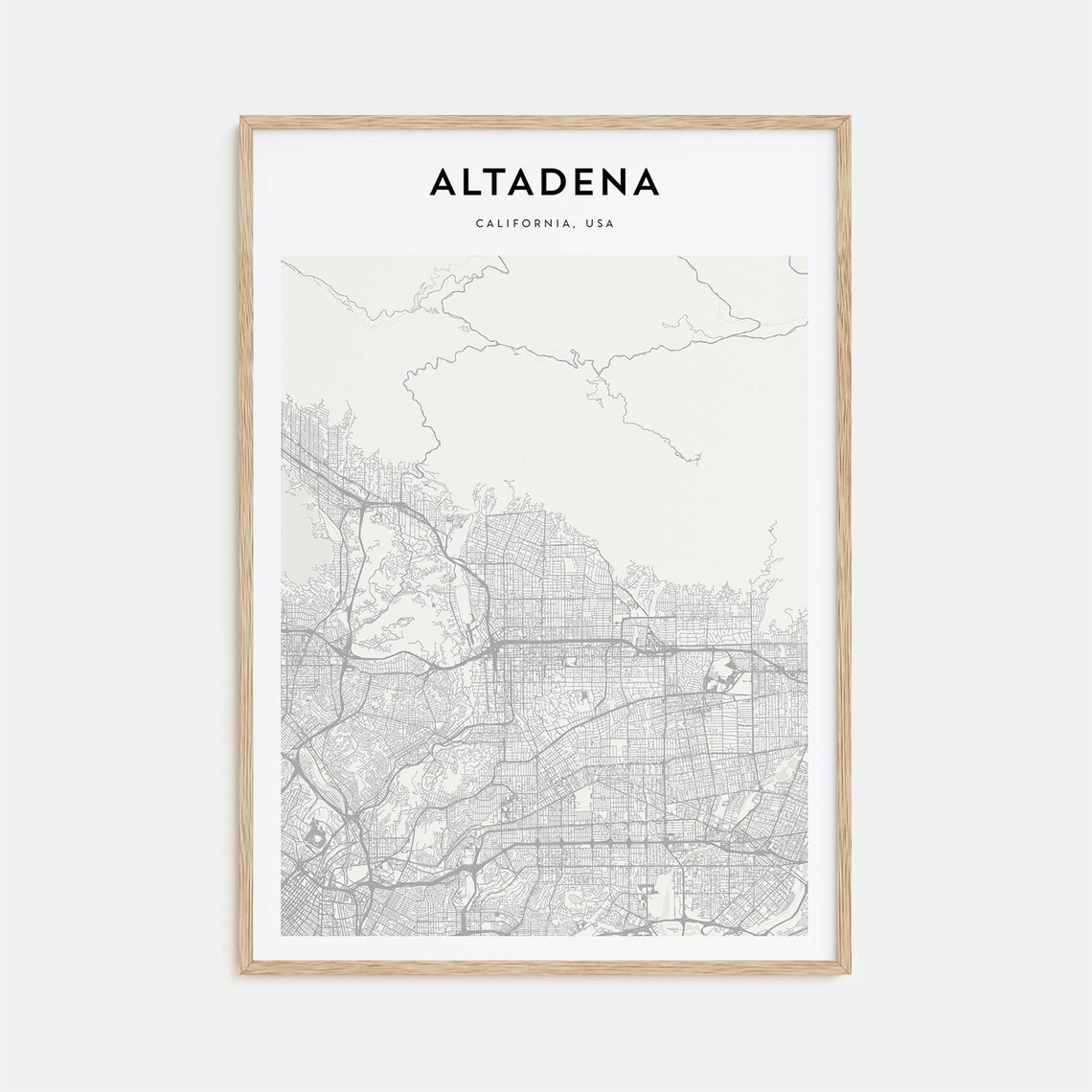 Altadena Map Art Print, Personalized California Travel
