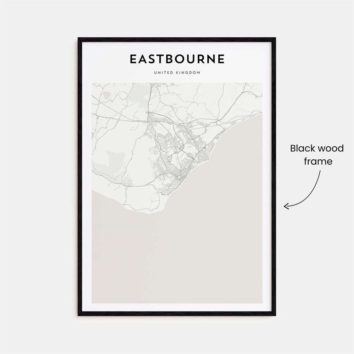 Eastbourne United Kingdom Coastal Map Minimalist City Art Poster - Image 3