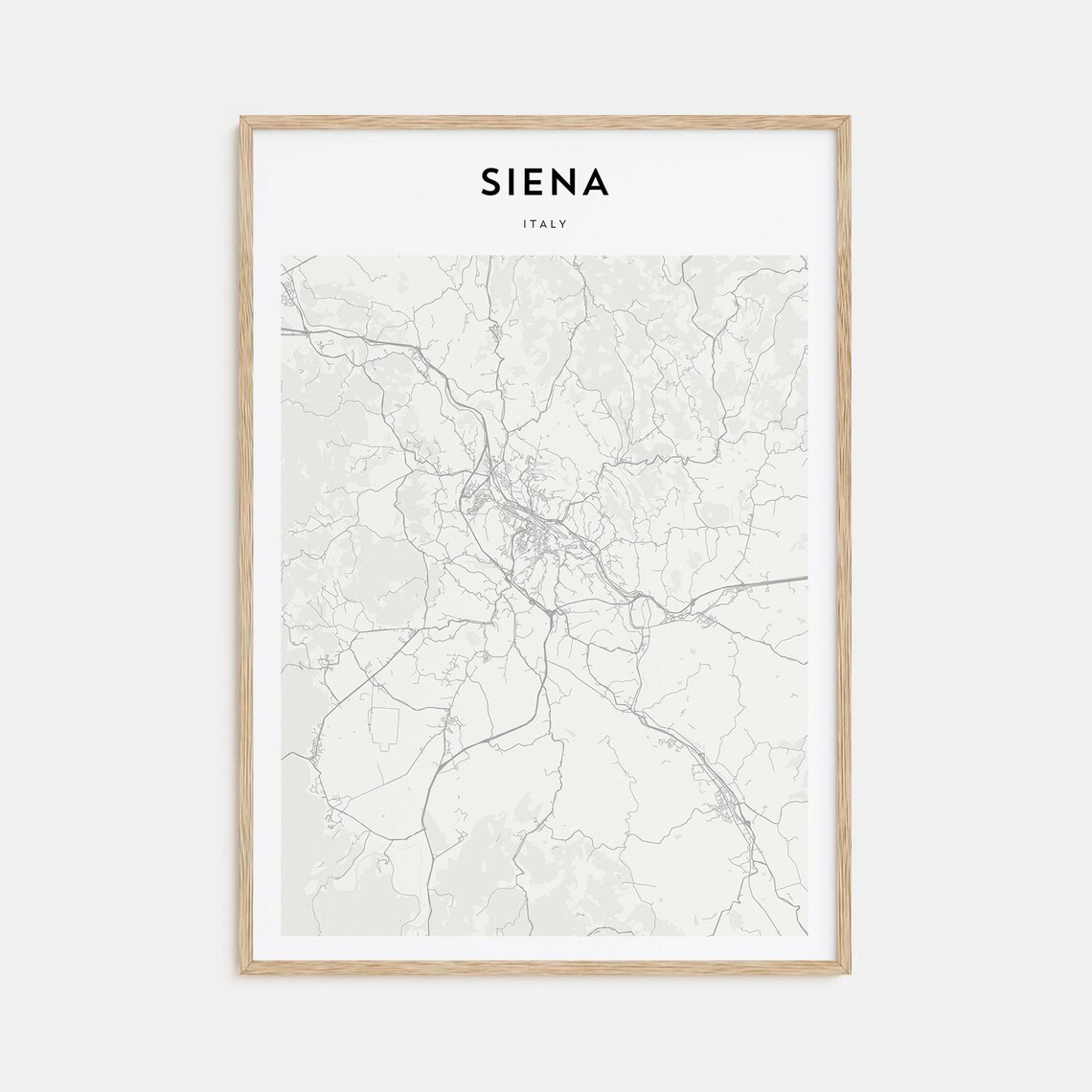 Siena Italy Minimalist Historic City Map Poster with Bold Typography