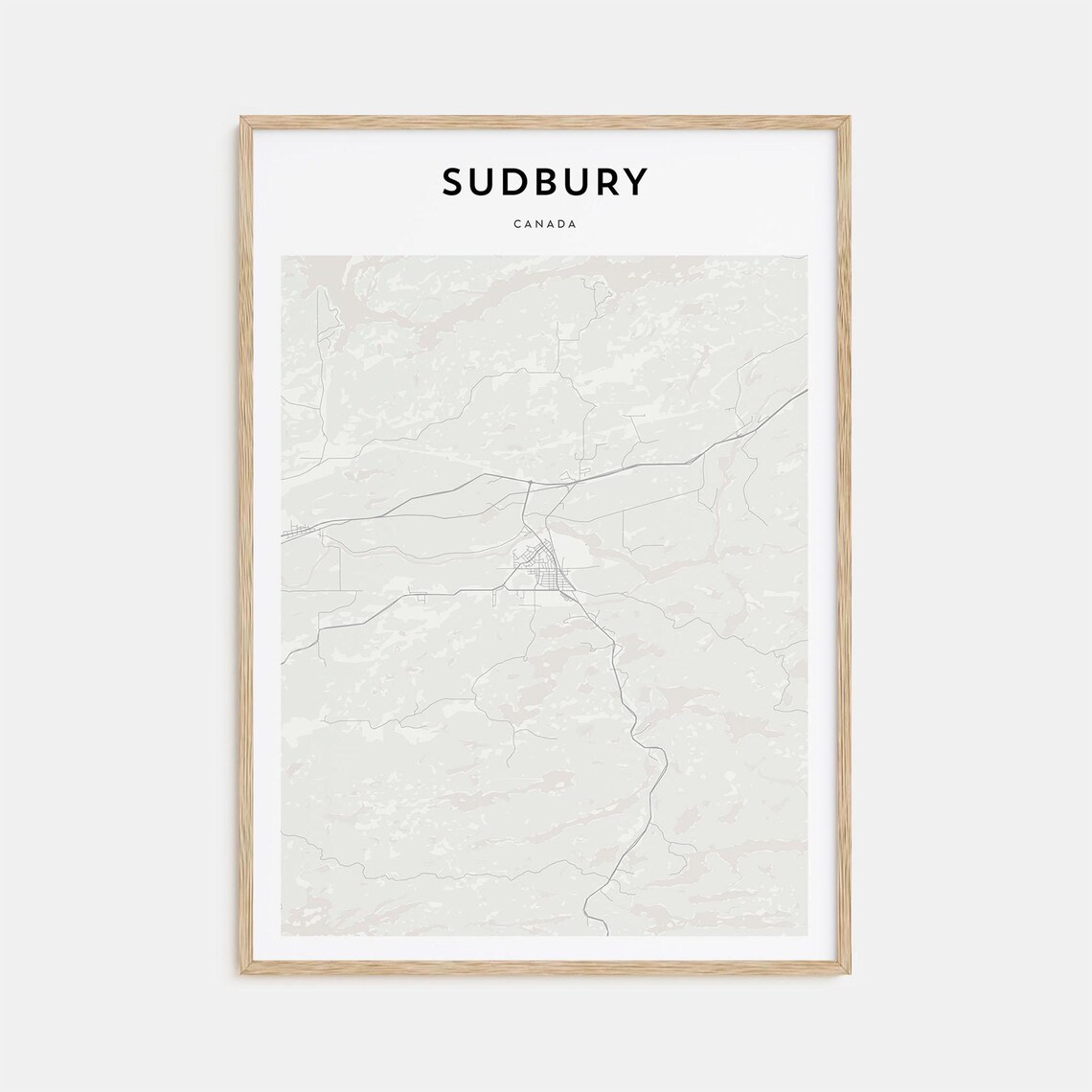 Sudbury Canada Minimalist City Street Map Line Art Home Decor Poster