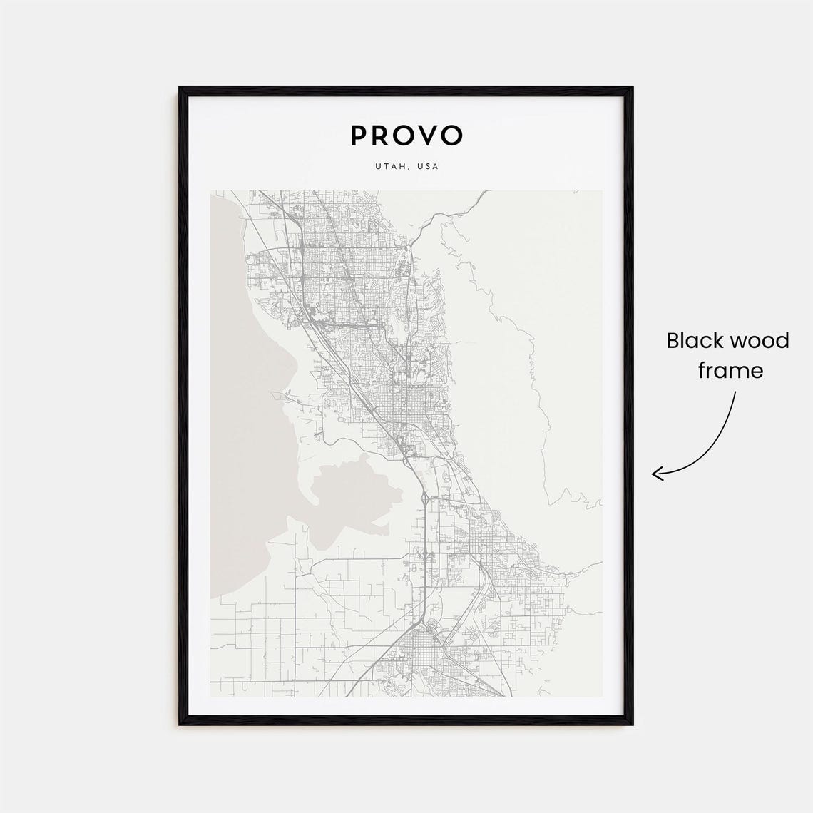 Provo Utah USA Minimalist Modern City Map Street Art Wall Poster - Image 3