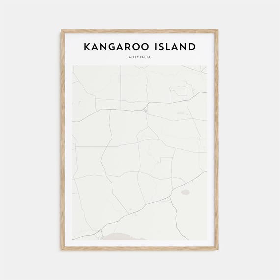 Kangaroo Island Australia Minimalist Street Map Line Art Poster
