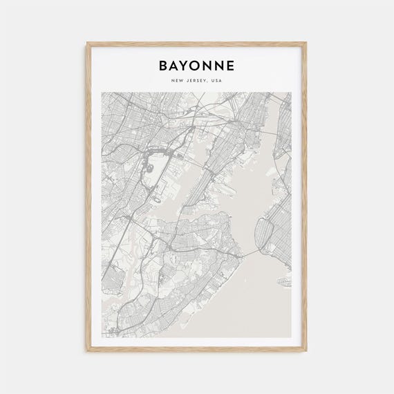 Bayonne Map Poster New Jersey Bayonne Map Print Bayonne Personalized Map Art Bayonne Wall Art Bayonne Travel Print