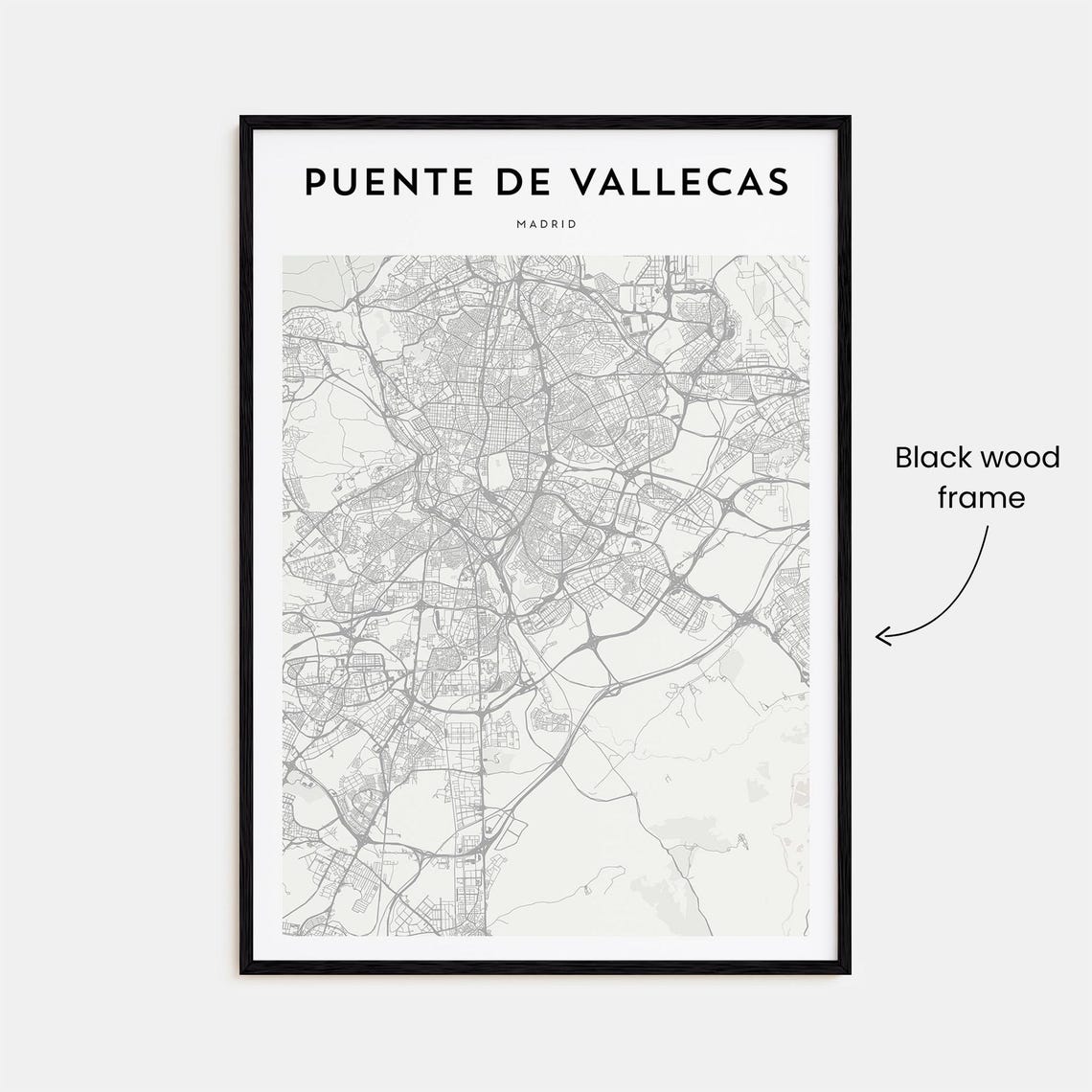 Puente De Vallecas Madrid Modern Minimalist City Map Travel Poster - Image 3