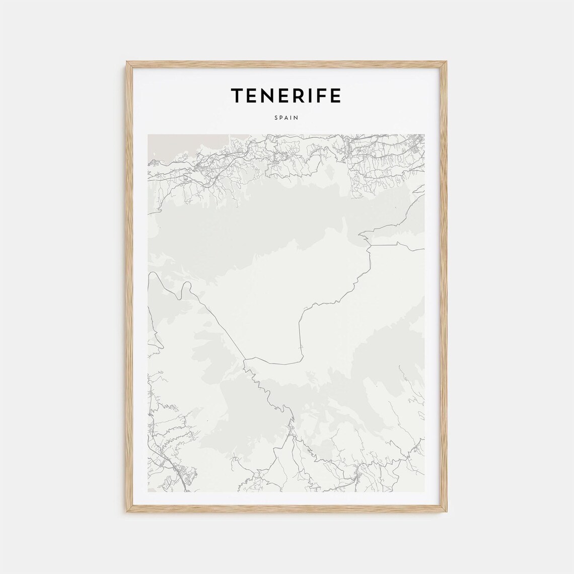 Tenerife Spain Minimalist Canary Island Map Line Art Travel Poster