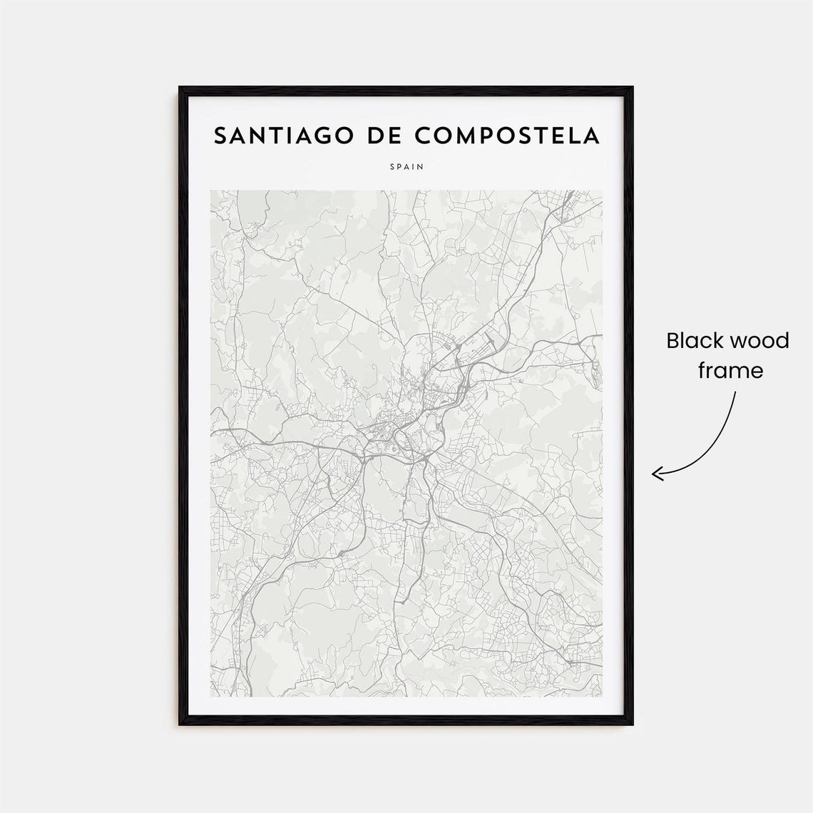 Santiago De Compostela Spain Minimalist City Map Travel Poster - Image 3