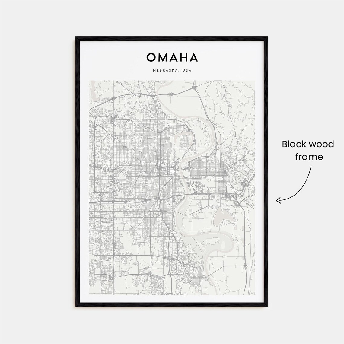 Omaha Map Poster, Personalized Travel Wall Art - Image 3