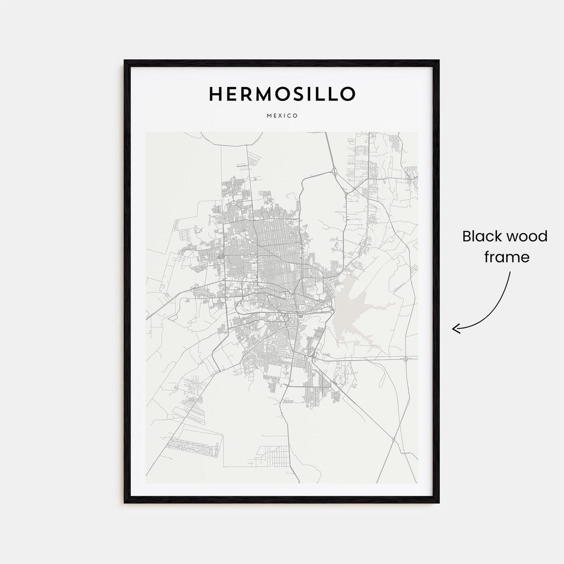 Hermosillo Mexico Minimalist Beige City Map Home Decor Poster - Image 3