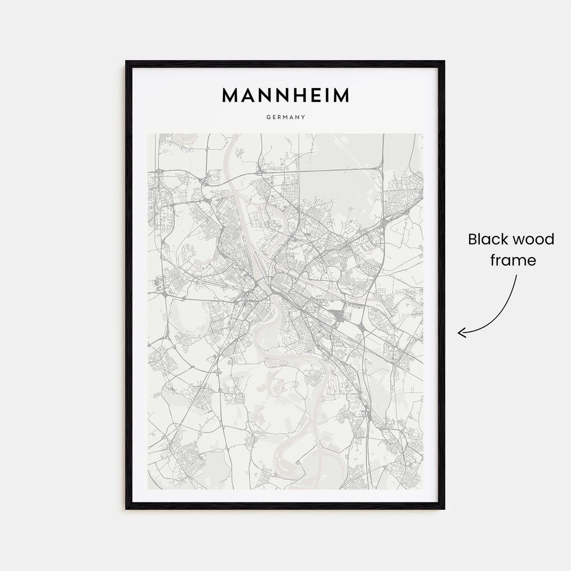 Mannheim Germany Minimalist Street Map Poster For Modern Travel Decor - Image 3