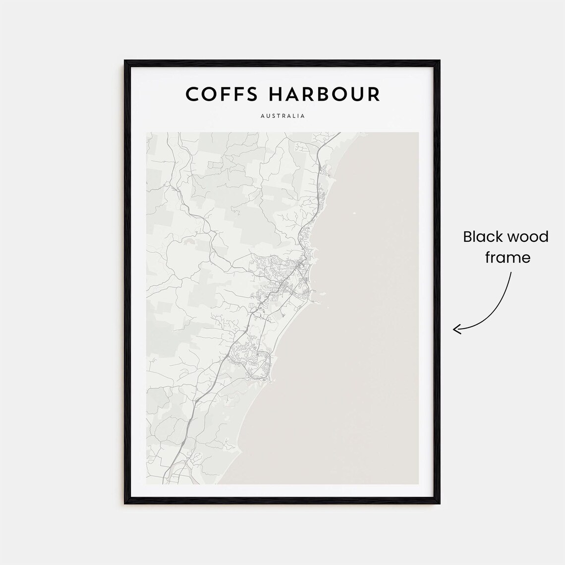 Coffs Harbour Australia Minimalist City Street Map Travel Art Print - Image 3