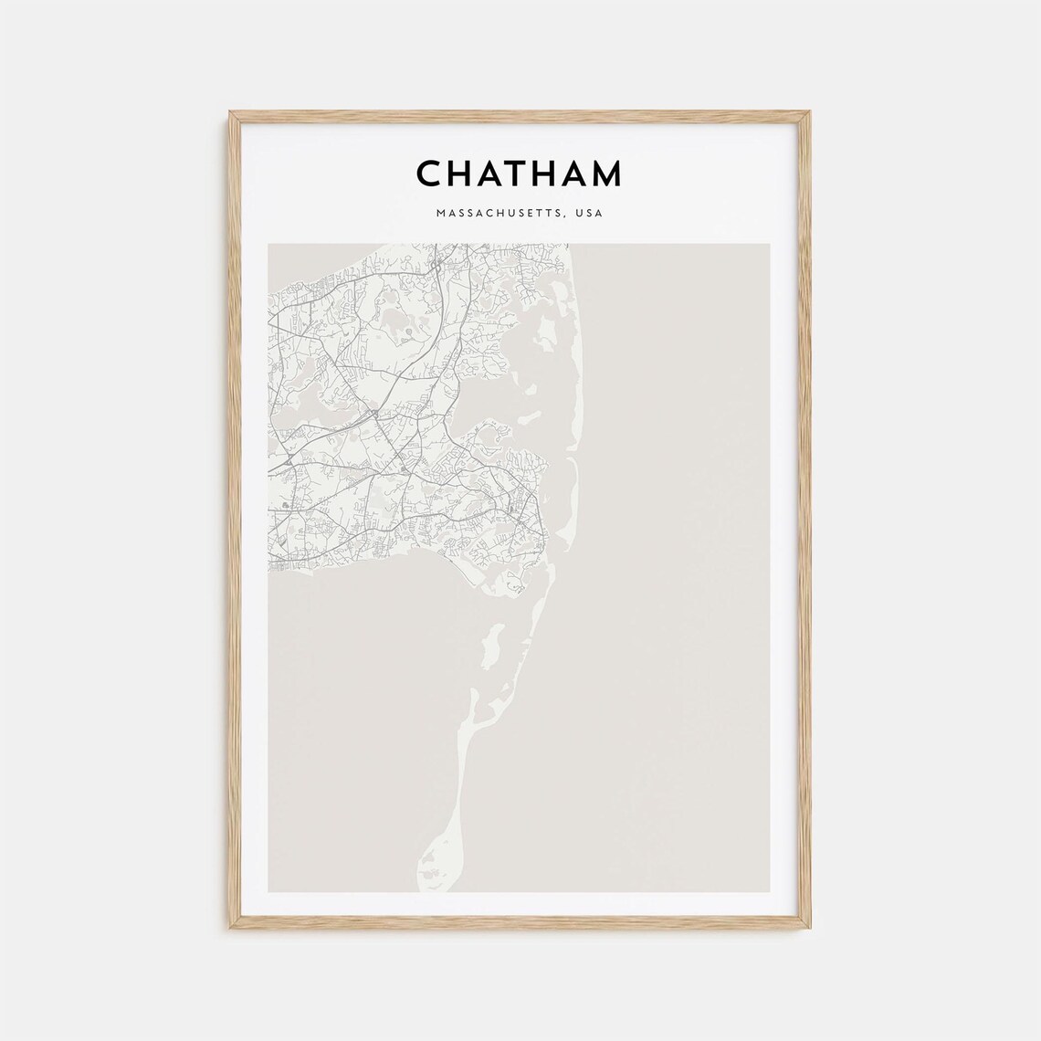 Chatham Massachusetts USA Minimalist Black White City Map Poster