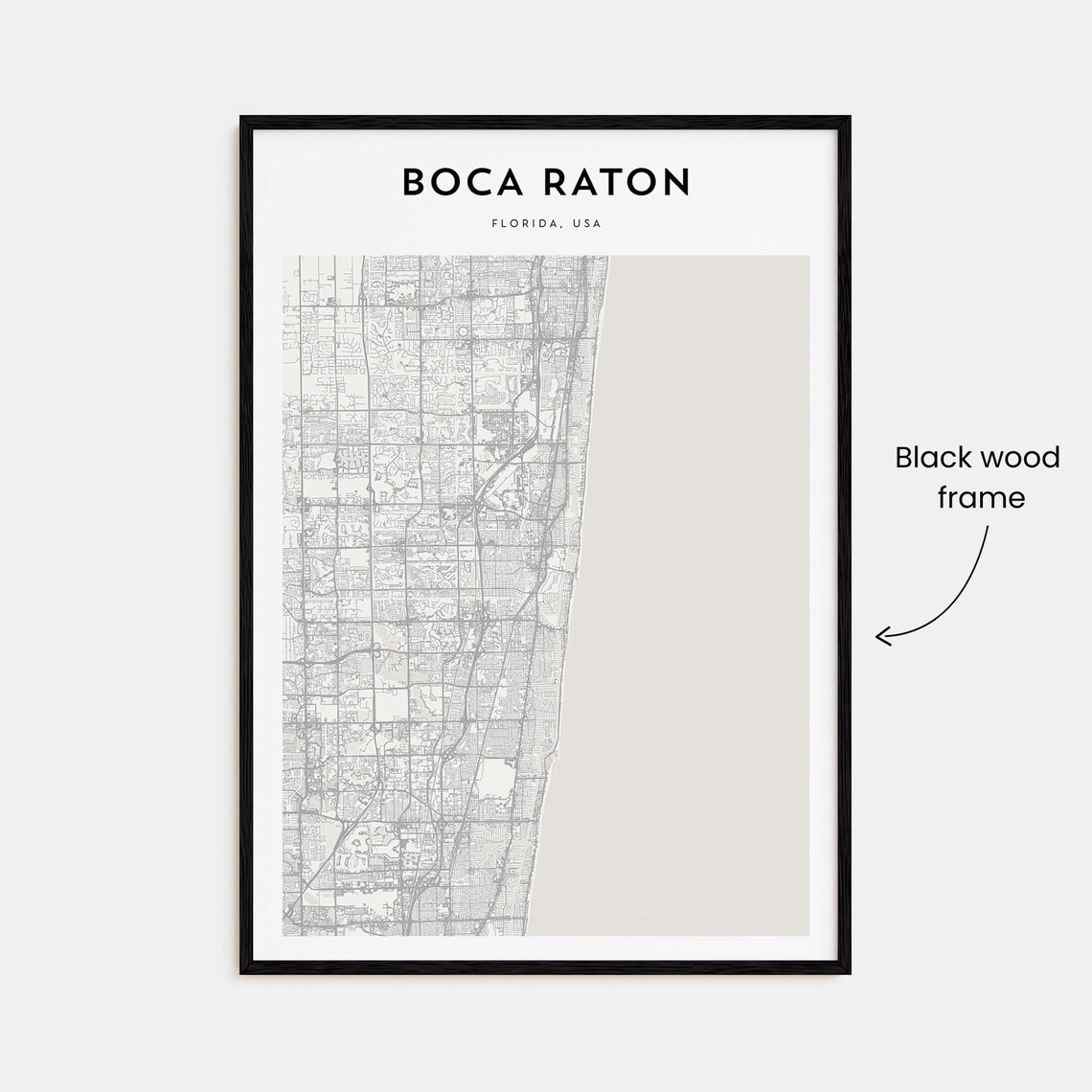 Boca Raton Florida USA Minimalist City Map Line Art Travel Poster - Image 3