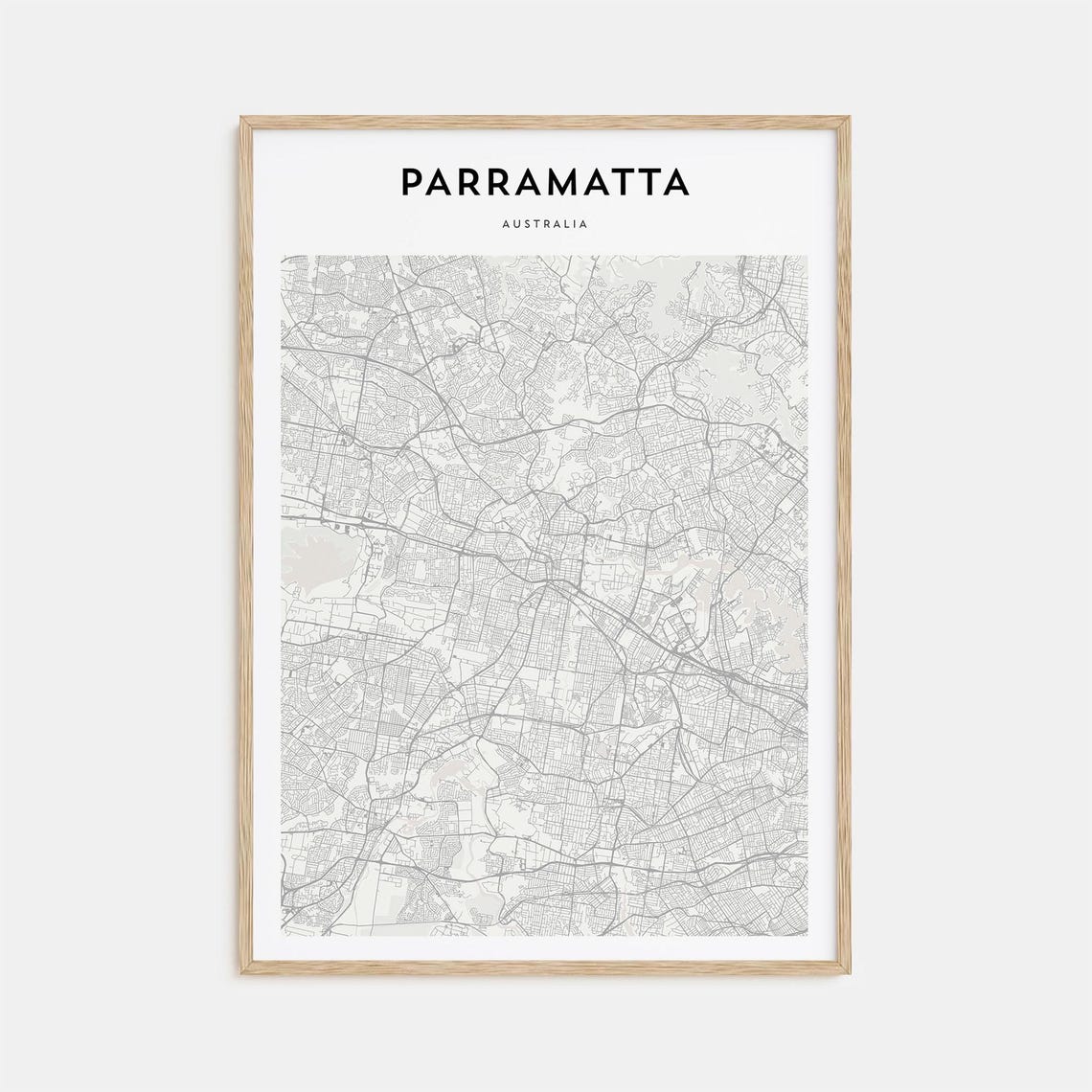 Parramatta Australia Minimalist Street Map Modern Decor Art Poster