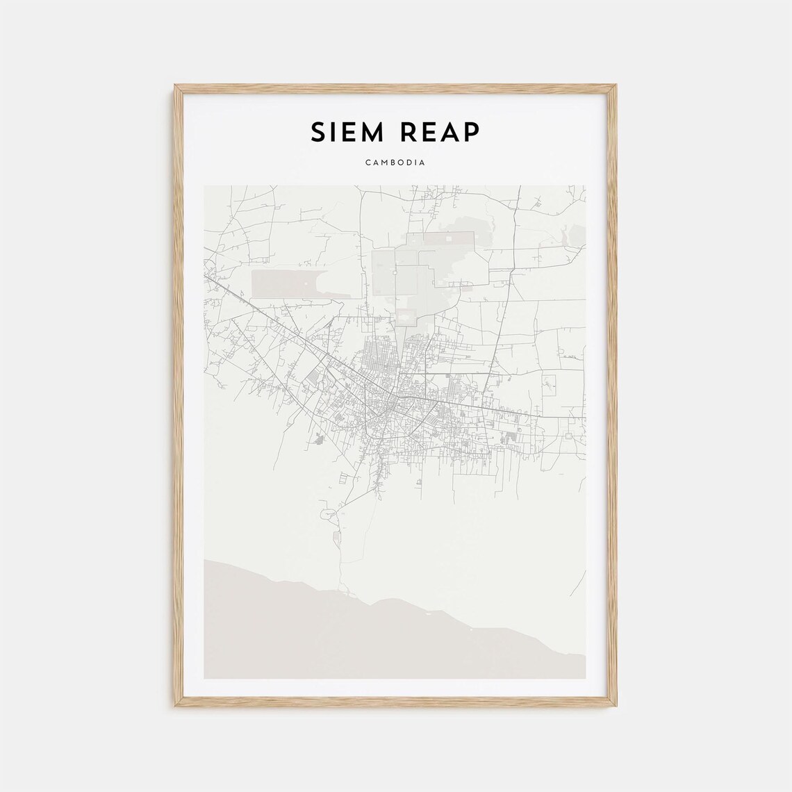 Siem Reap Cambodia City Street Map Scandinavian Minimalist Poster