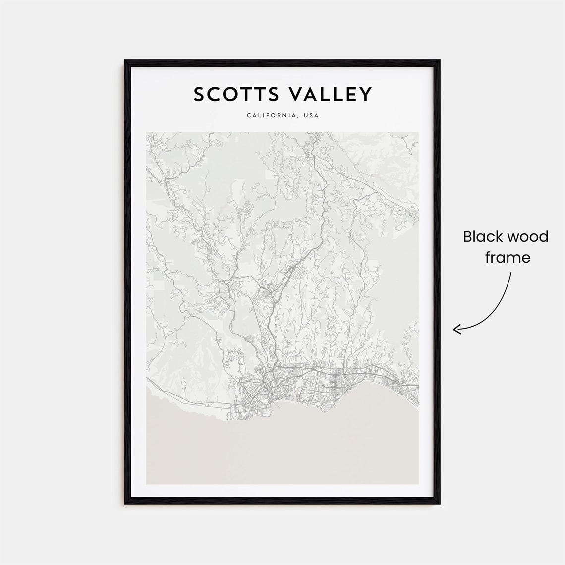 Scotts Valley California USA Scandinavian Minimalist Map Travel Poster - Image 3