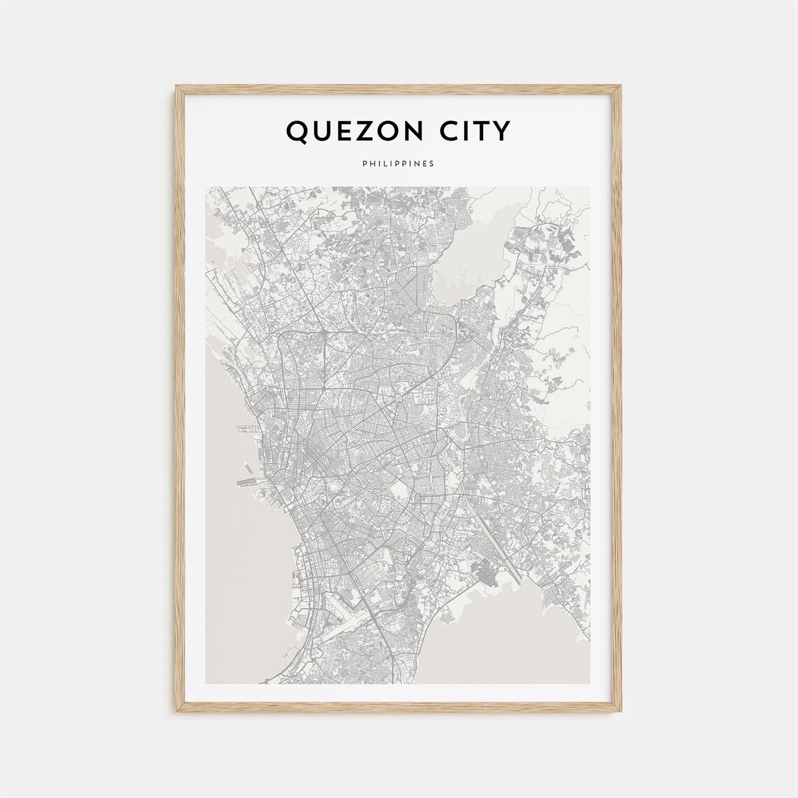 Quezon City Philippines Minimalist Street City Map Decor Art Poster