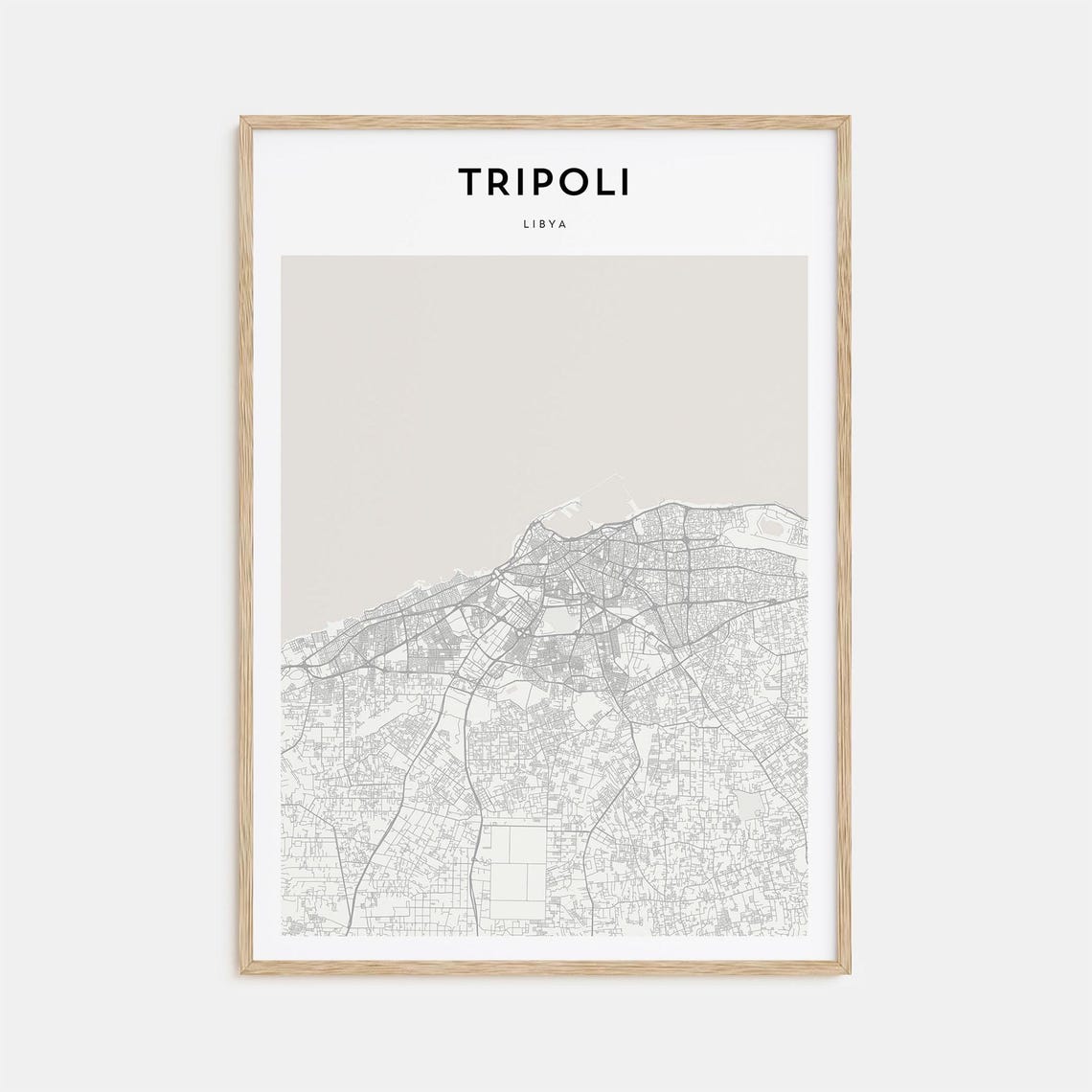 Tripoli Libya Minimalist City Street Map Modern Travel Poster