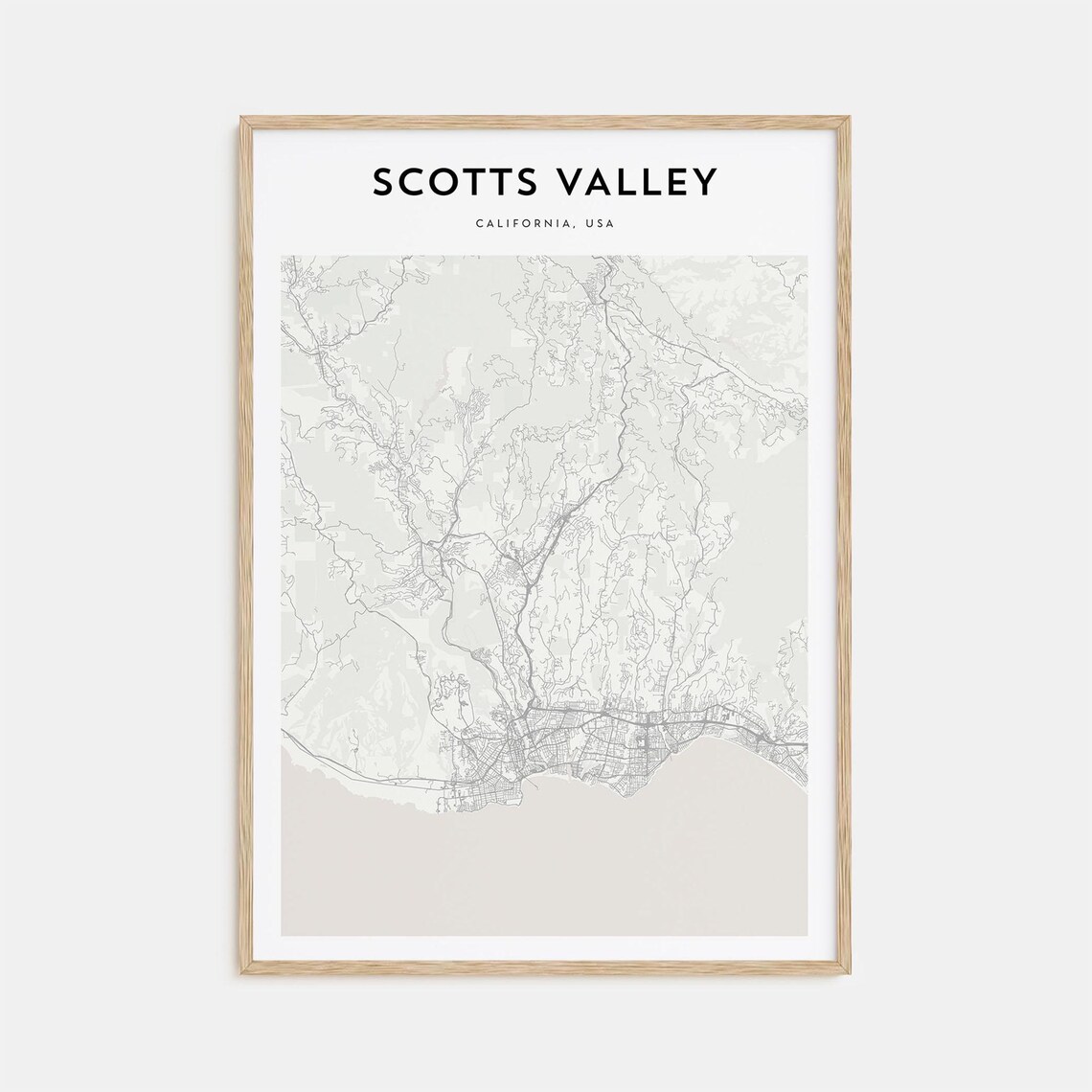 Scotts Valley California USA Scandinavian Minimalist Map Travel Poster