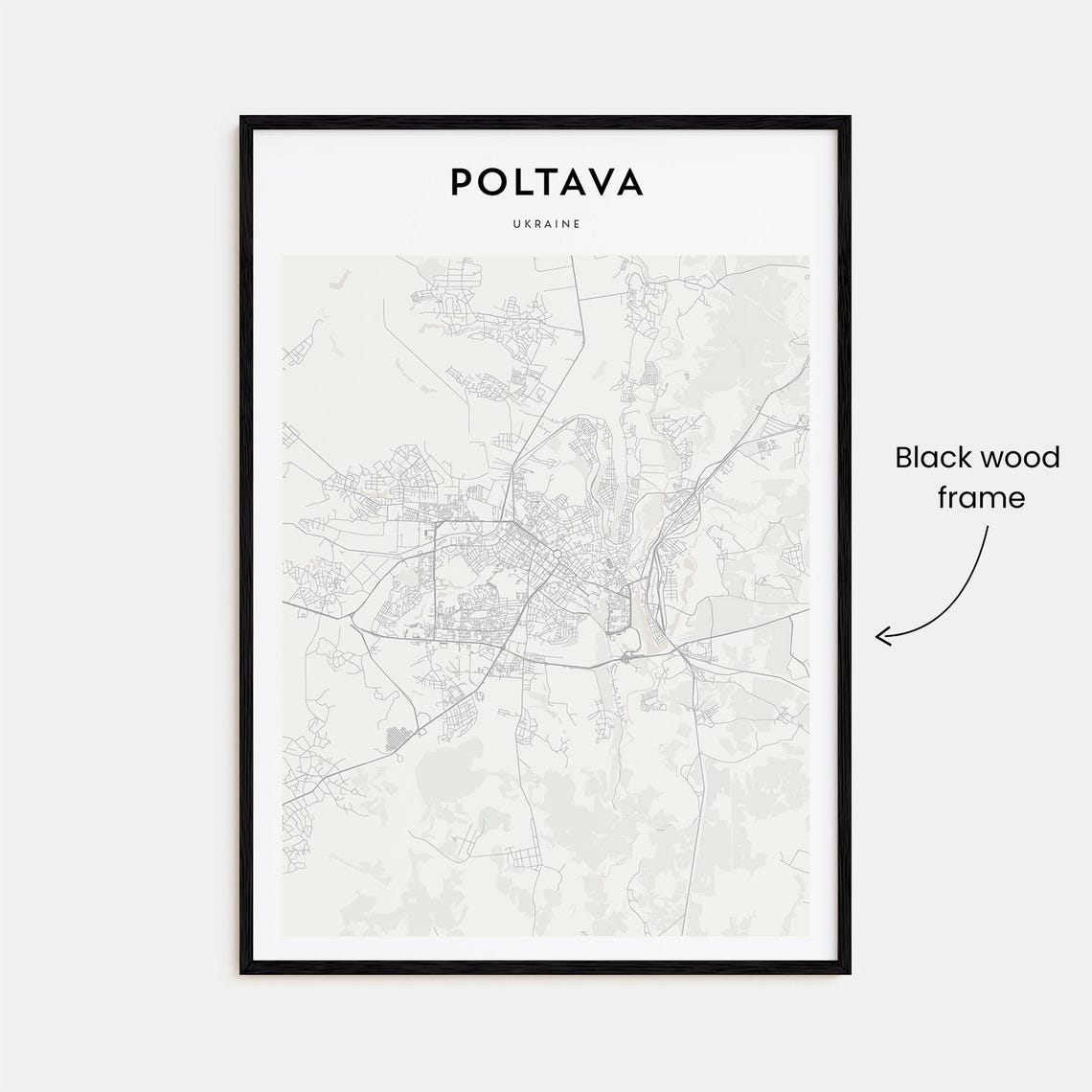 Poltava Ukraine Modern Minimalist City Street Map Travel Poster - Image 3