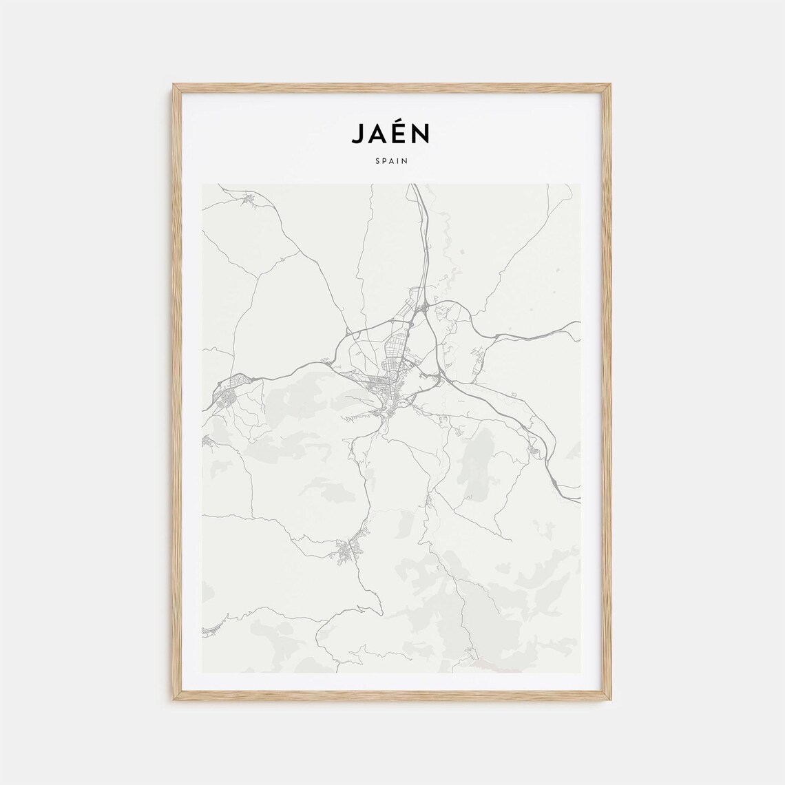 Jaen Spain Minimalist City Street Map Scandinavian Decor Poster