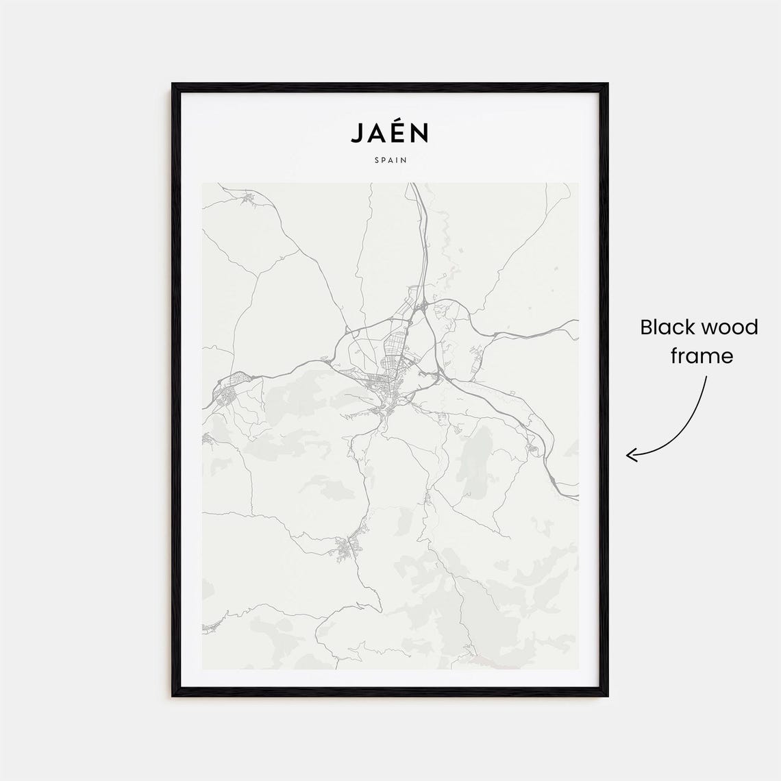 Jaen Spain Minimalist City Street Map Scandinavian Decor Poster - Image 3