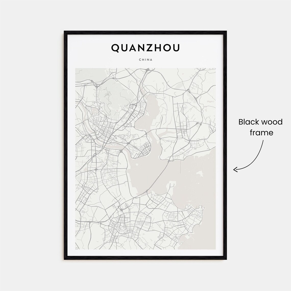 Quanzhou China Modern Minimalist City Street Map Travel Poster - Image 3