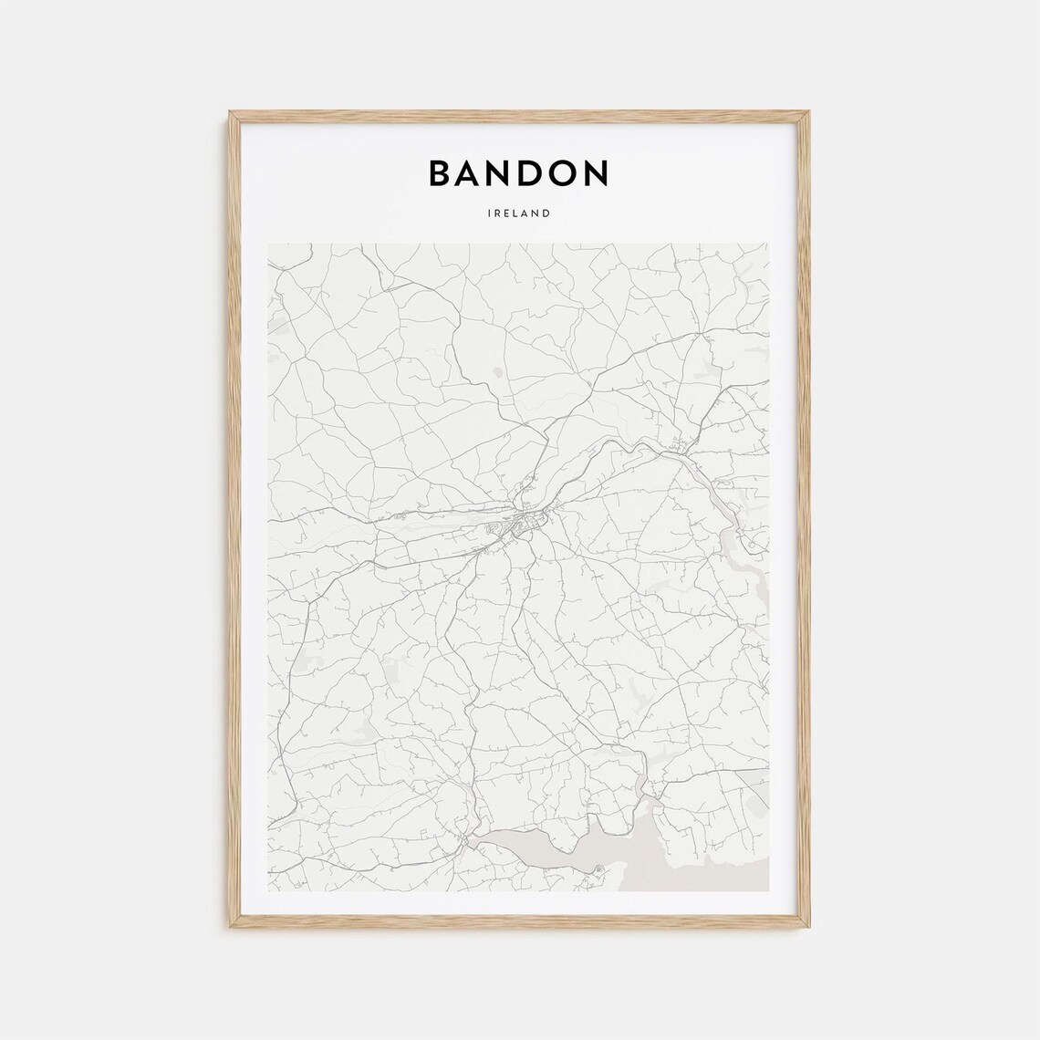 Bandon Ireland Minimalist Line Map of the Town Street Art Poster