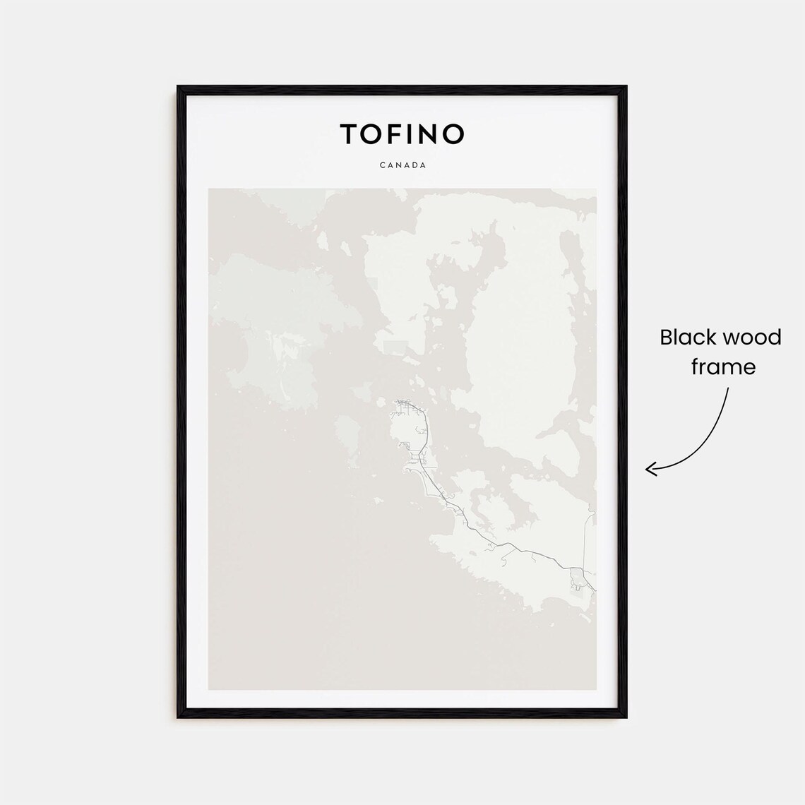 Tofino Canada Minimalist Coastal Bay Map Line Art Travel Poster - Image 3