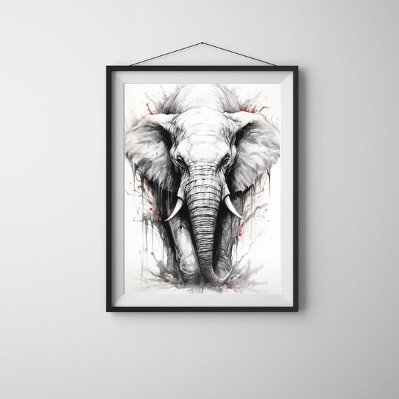 Majestic Elephant Art Aigenerated Design Highresolution Poster