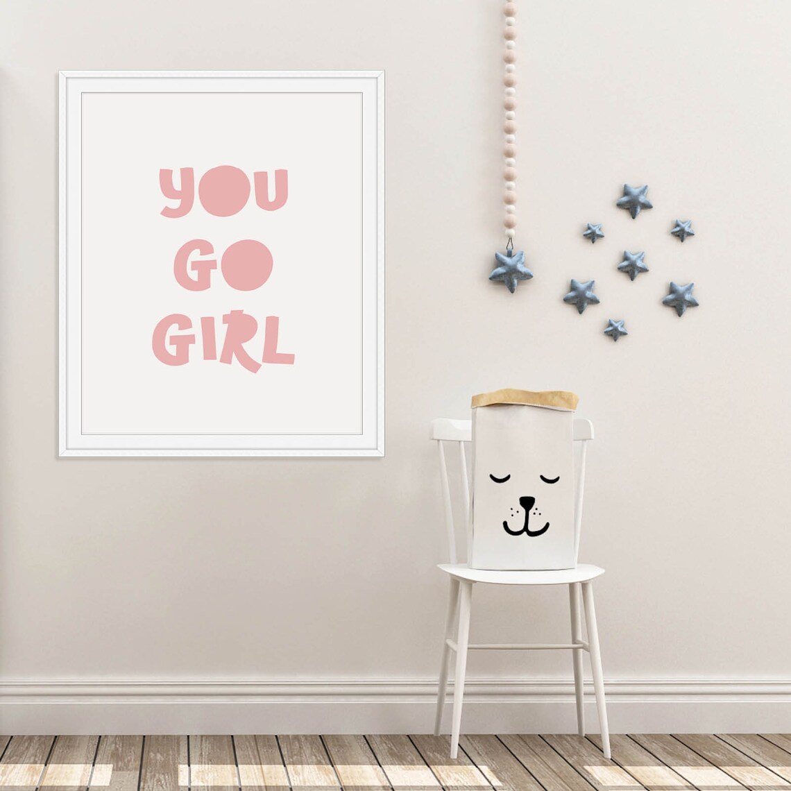 You Go Girl Pink Chunky Letters Girls Room Kids Decor Wall Poster - Image 2