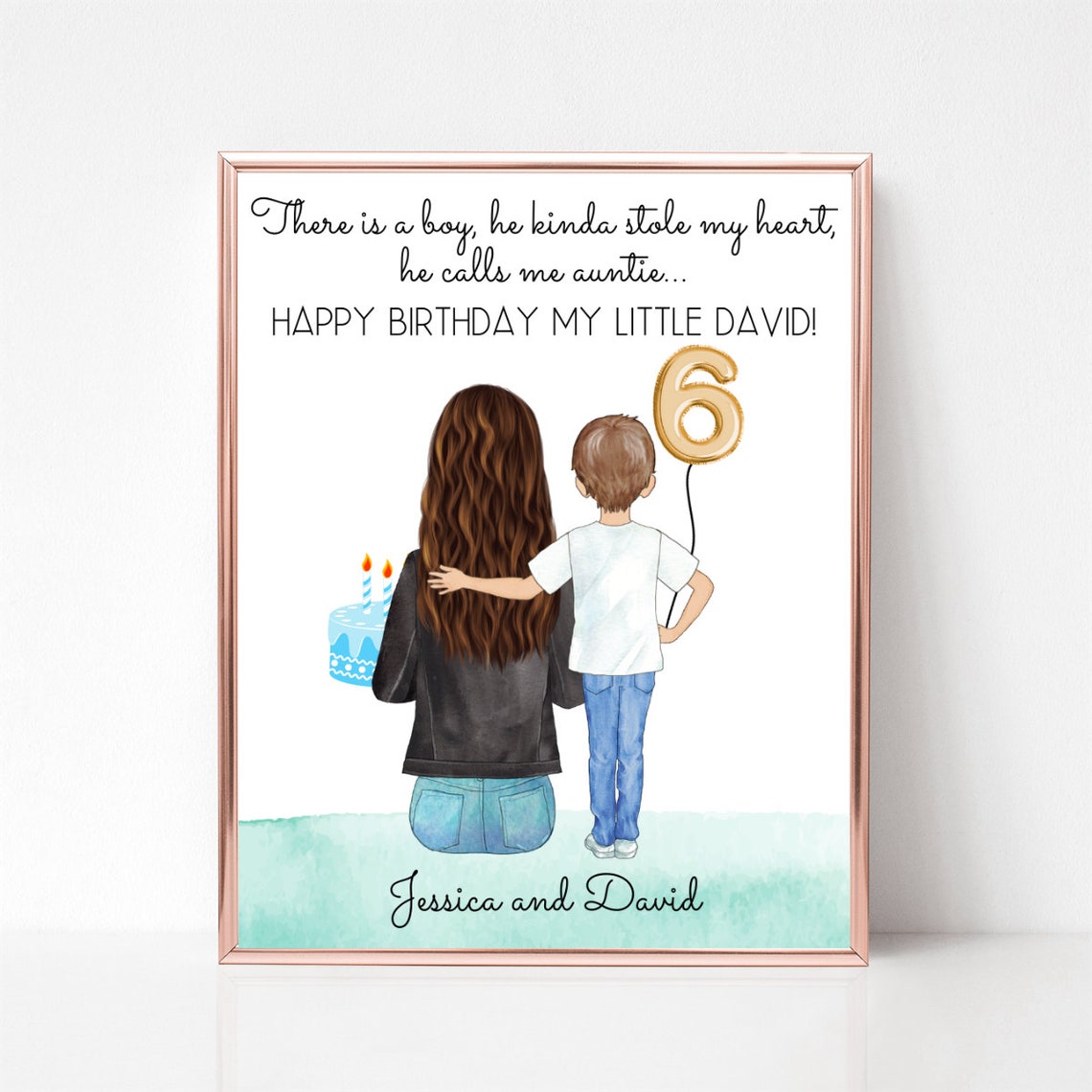 Auntie Birthday Gift There Is A Boy Who Stole My Heart Poster - Image 3