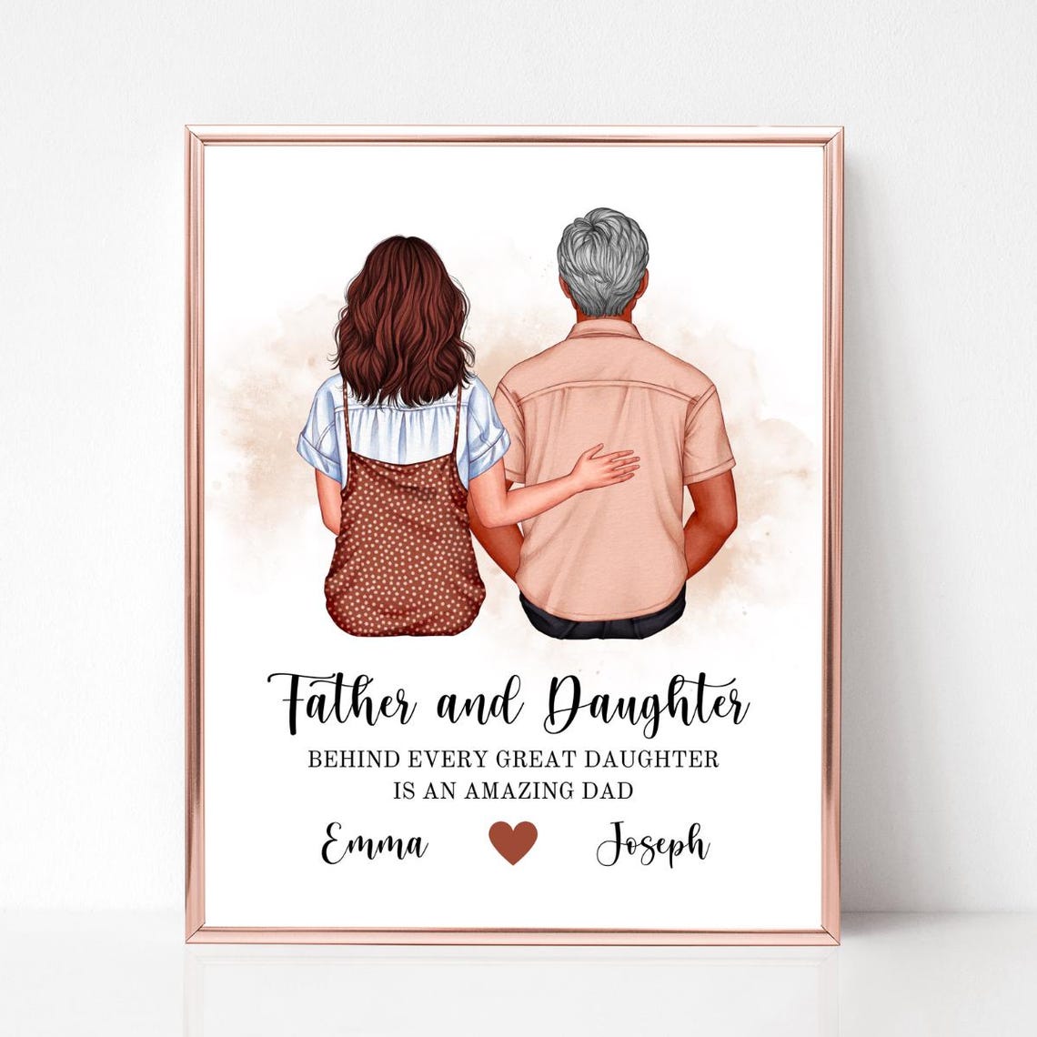 Father And Daughter Amazing Dad Personalized Father's Day Quote Poster - Image 5