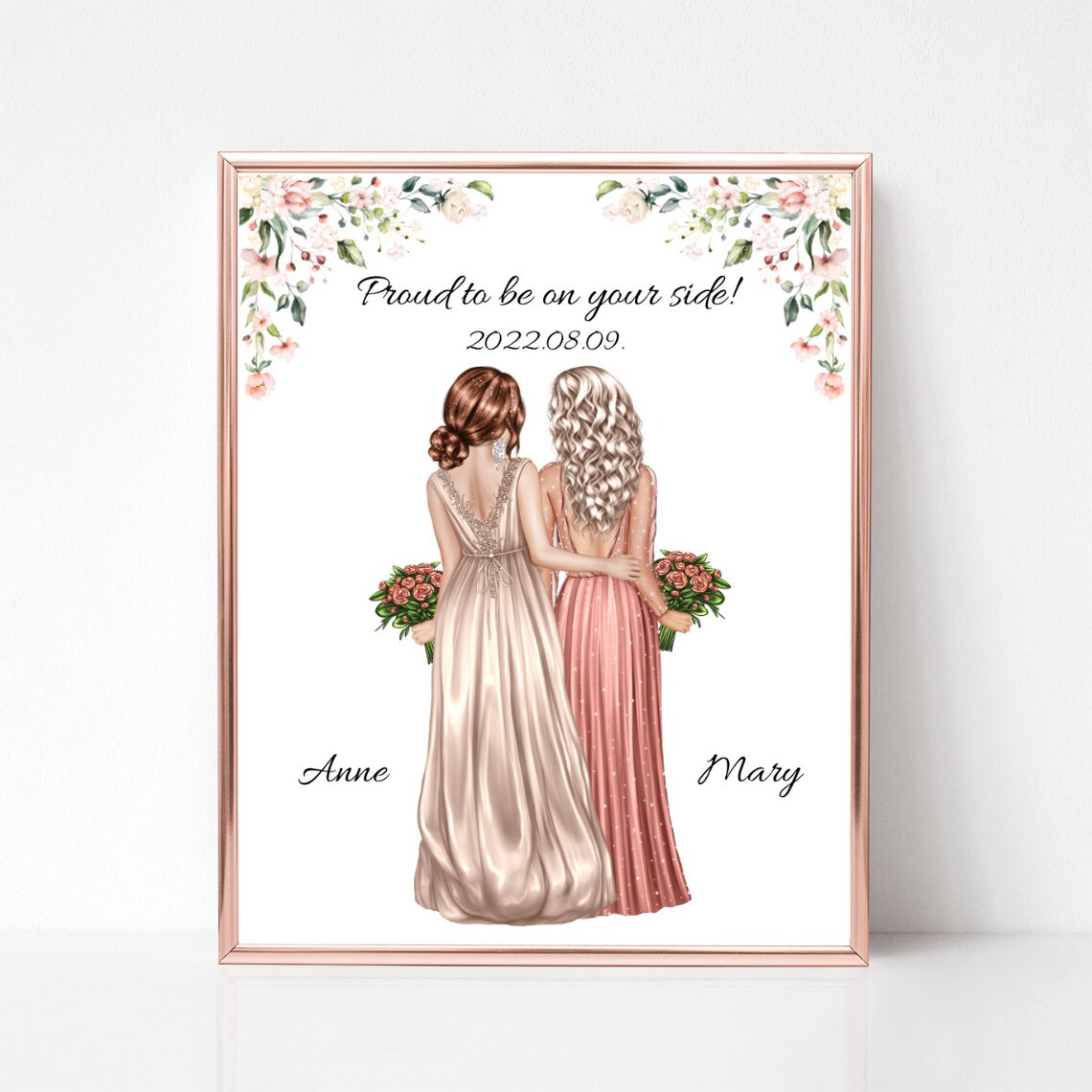 Proud to Be on Your Side Bridesmaid Thank You Portrait Poster - Image 3