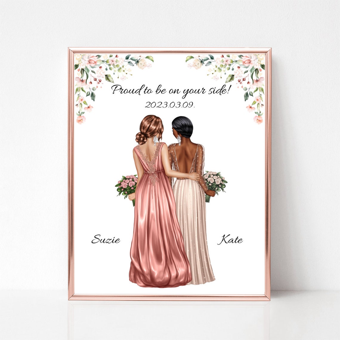Proud to Be on Your Side Bridesmaid Thank You Portrait Poster