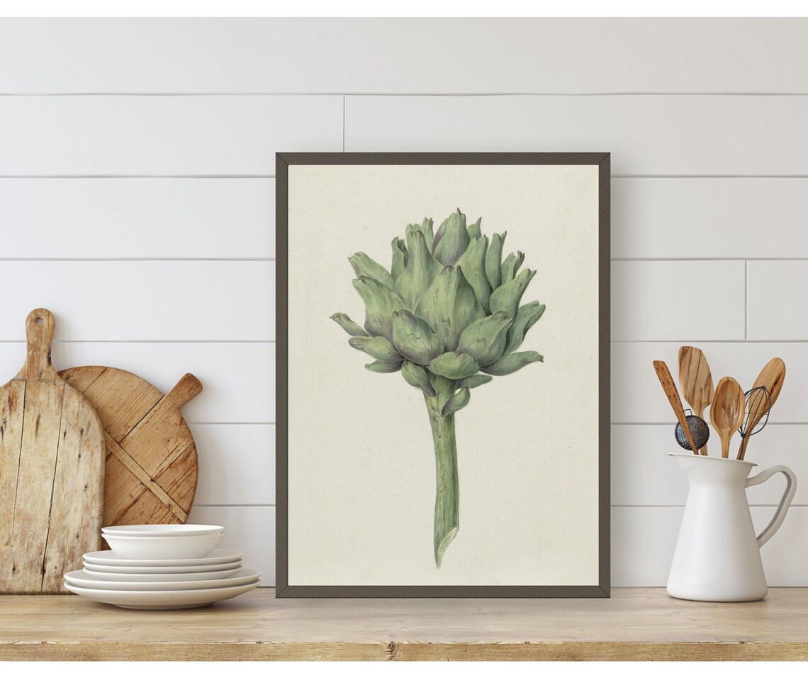 Green Artichoke Vintage Vegetable Botanical Art Print - Image 4