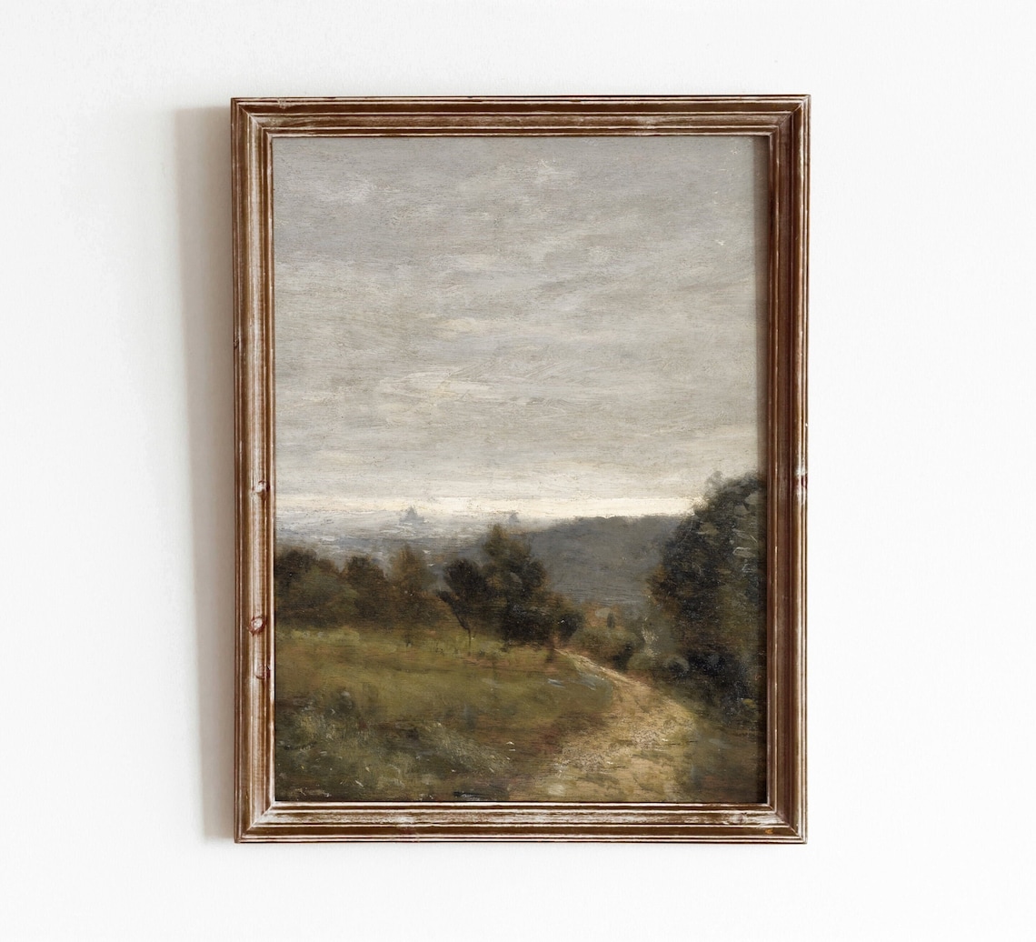 Footpath Vintage French Landscape Art Print