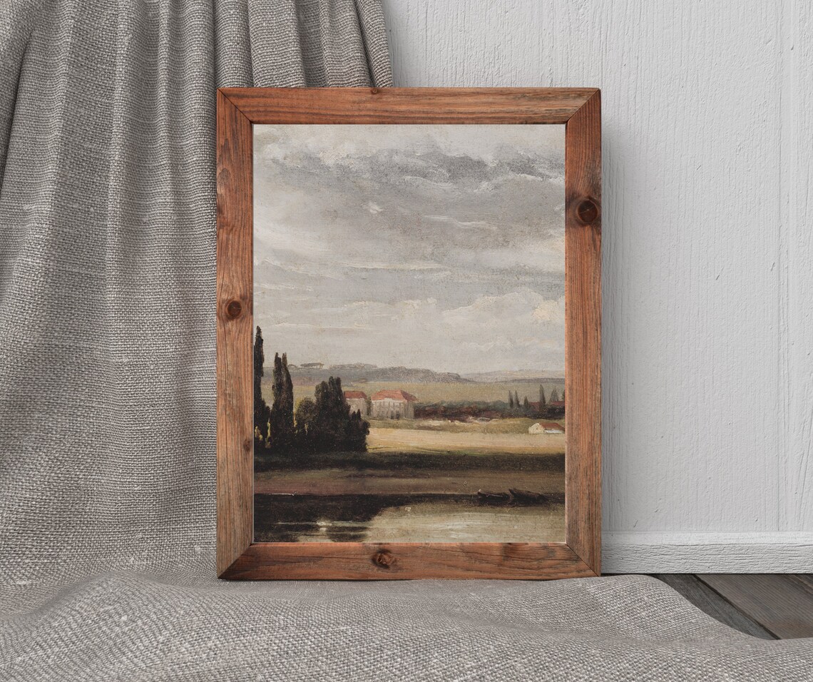 Country Estate Vintage European Landscape Art Print - Image 3