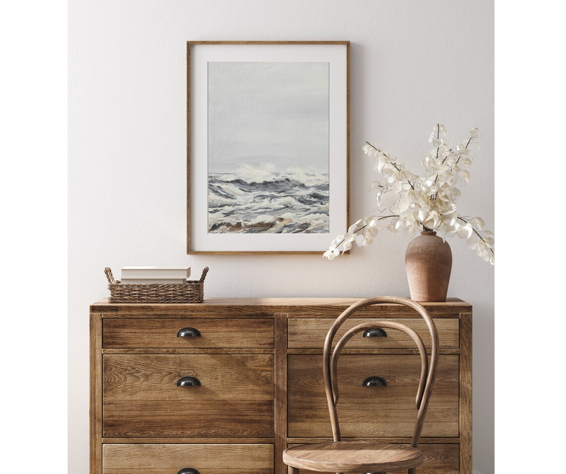 White Caps Vintage Seascape Art Print, Ocean Waves - Image 3