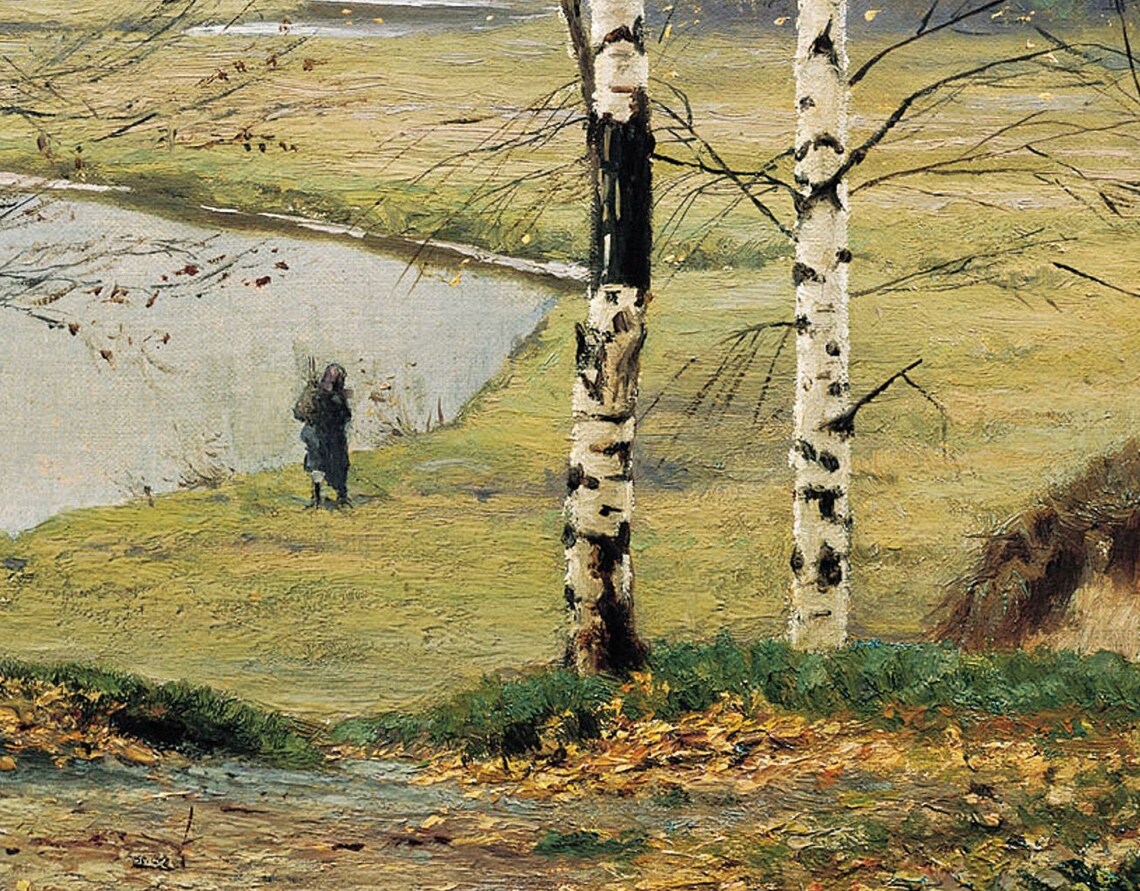 Birch Tree Landscape Vintage Autumn Art Print - Image 3