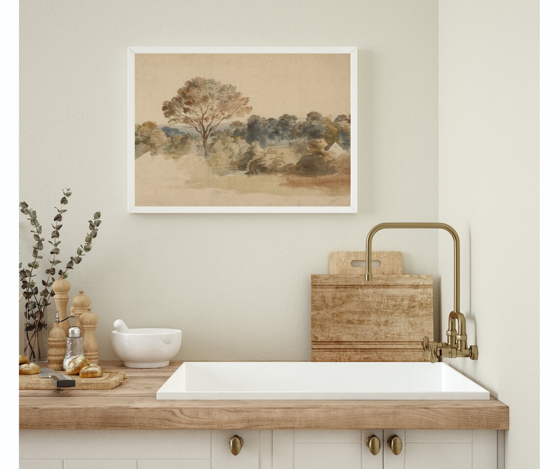 Elm Tree Landscape Vintage Nature Art Print - Image 4