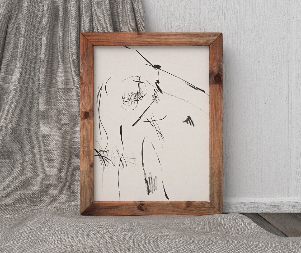 The Light Vintage Abstract Lines Art Print - Image 4