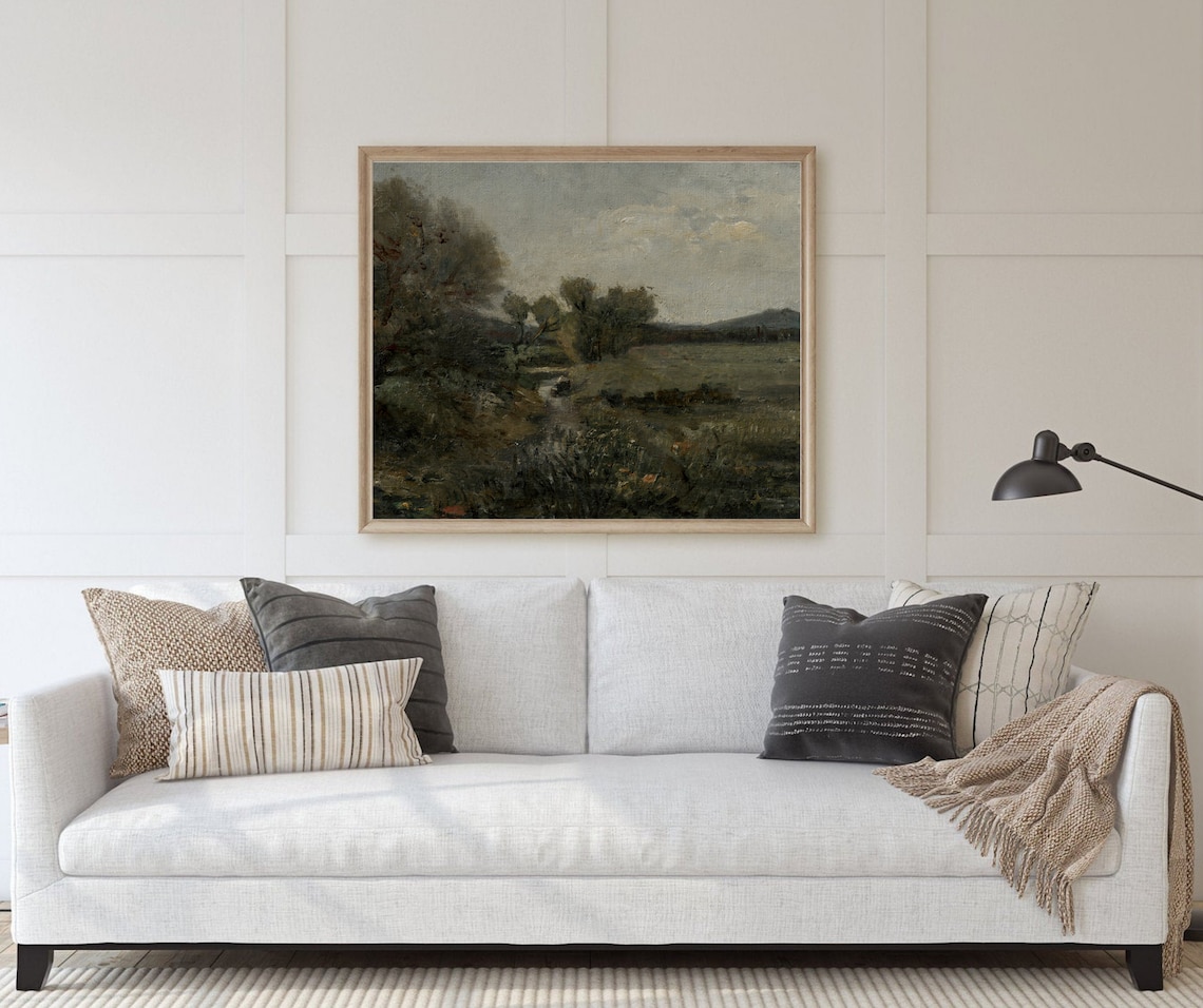 Evening Landscape Vintage Countryside Art Print - Image 3