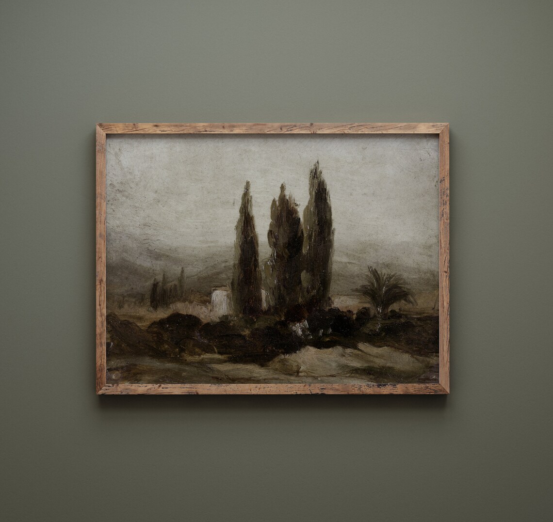 French Cypresses Vintage Provincial Landscape Art Print - Image 2