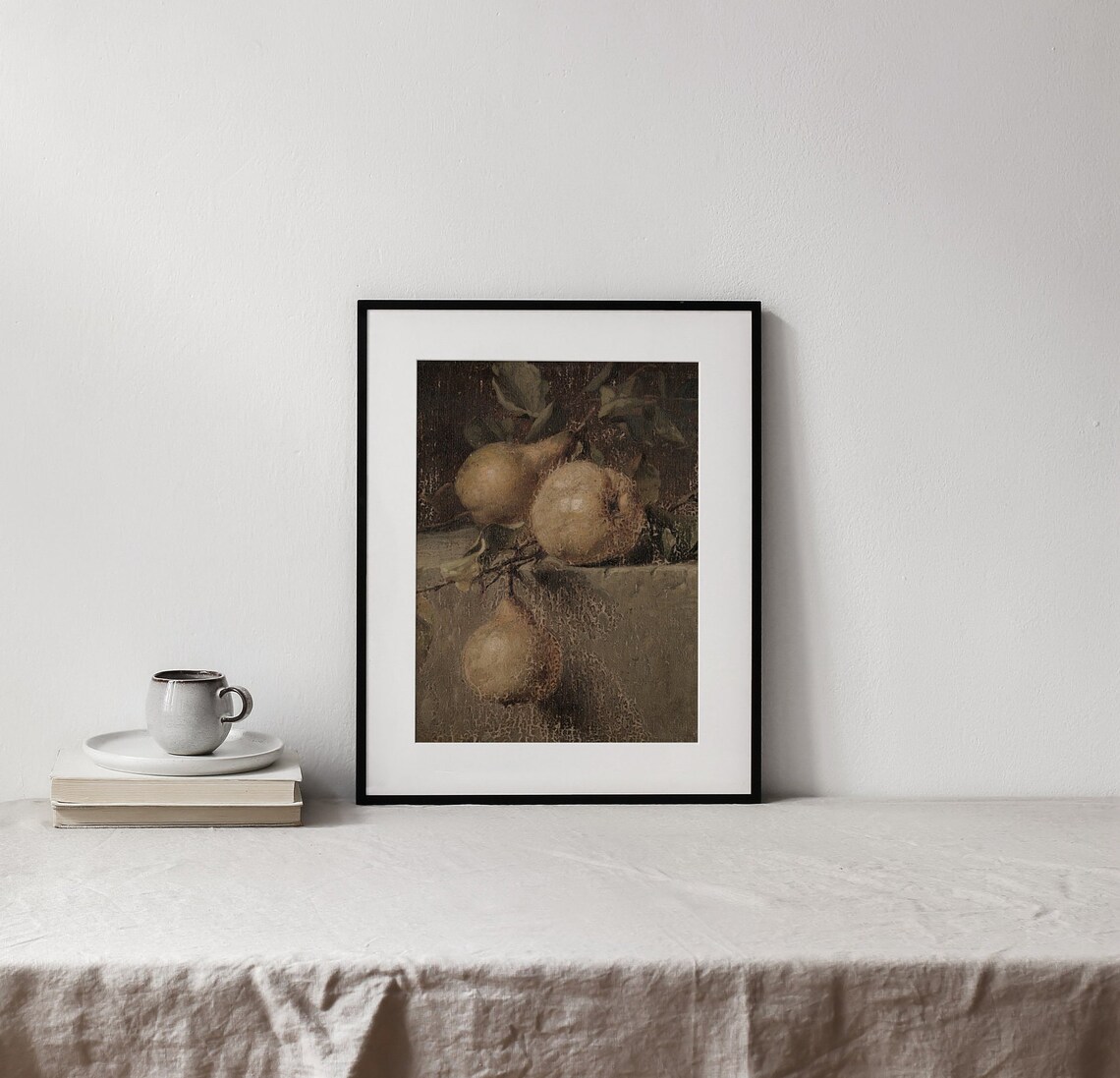 Rustic Pears Vintage Kitchen Decor Art Print - Image 3