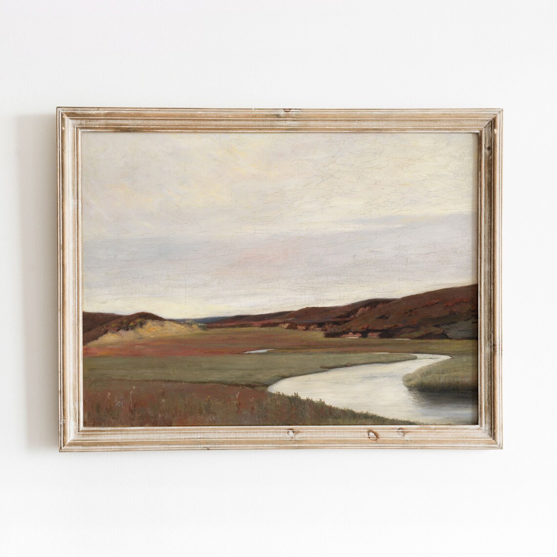Winding River Landscape Vintage Stream Art Print